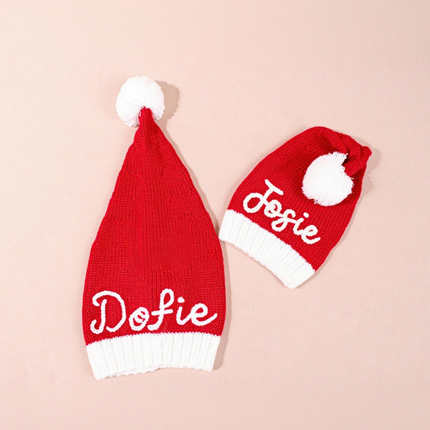 Personalized Hand Embroidered Christmas Santa Hat | MCGift161
