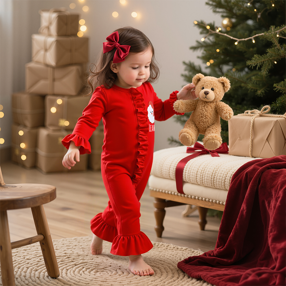 Personalized Baby Christmas Ho Ho Ho Romper | MCGift159