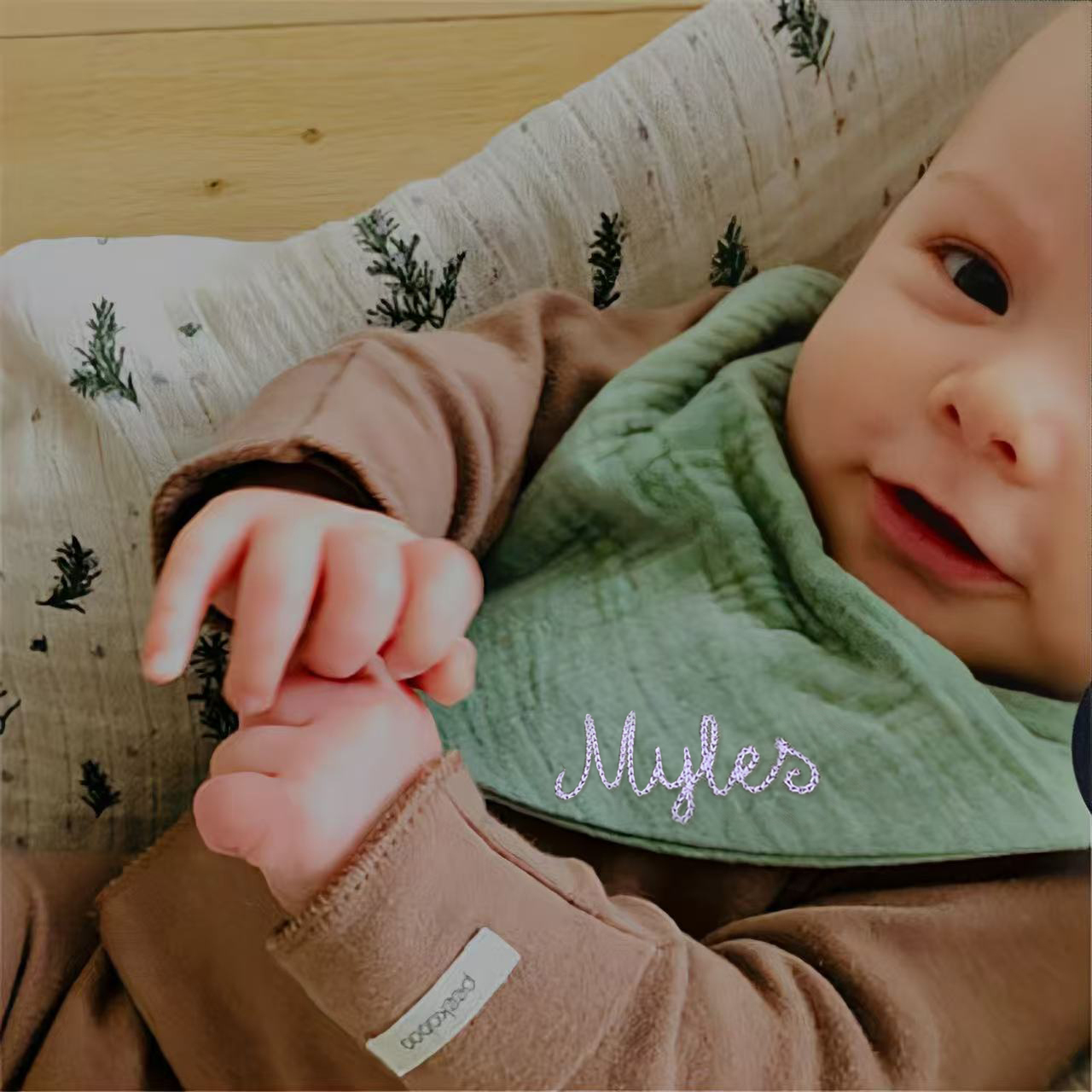 Personalized Embroidered Baby Muslin Bibs | CWBaby8301