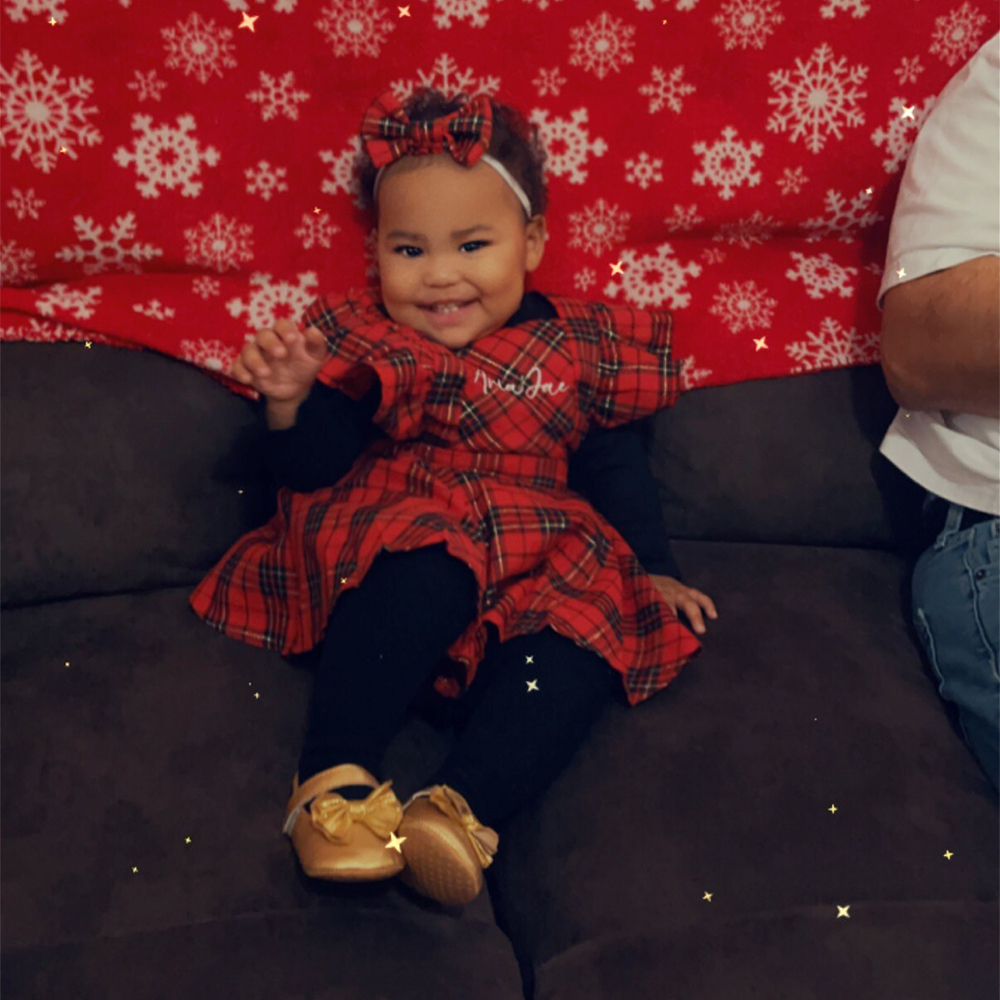 Personalized Christmas Baby Girl Plaid Dress Set | MCGift167