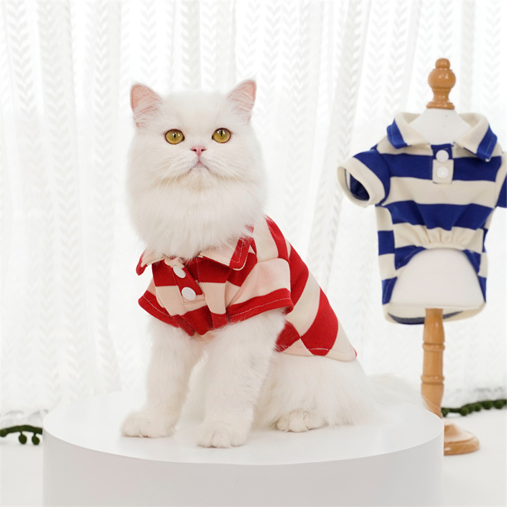 Personalized Leather Patch Pet Stripe Polo Shirt | BKPet223