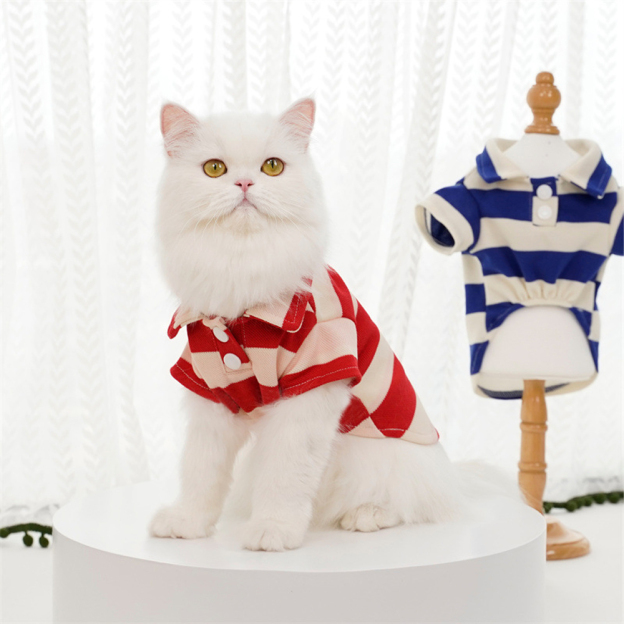 Personalized Leather Patch Pet Stripe Polo Shirt | BKPet223