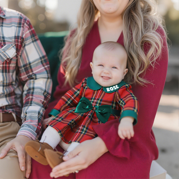Personalized Checkered Red Christmas Outfit Dress | MCGift170