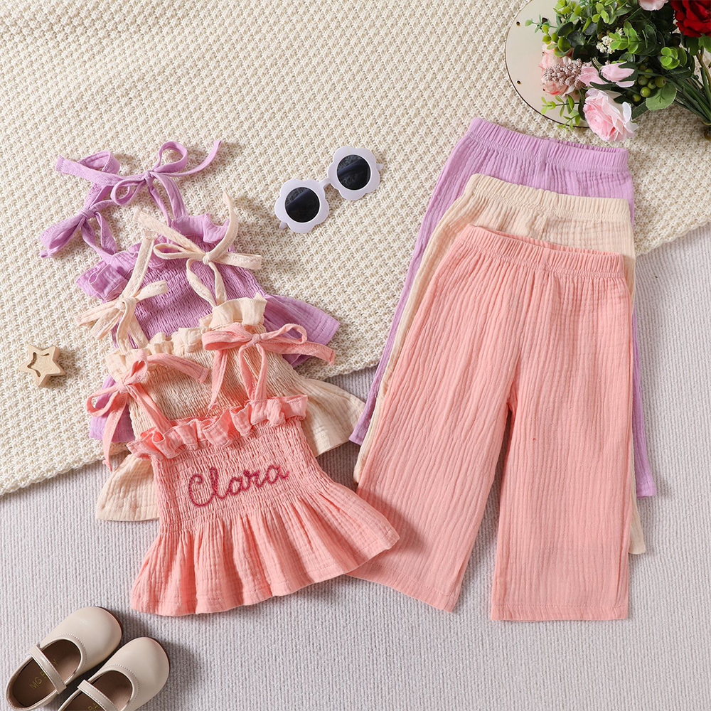 Personalised Hand Embroidery Toddler Girl Outfit | CWBaby313