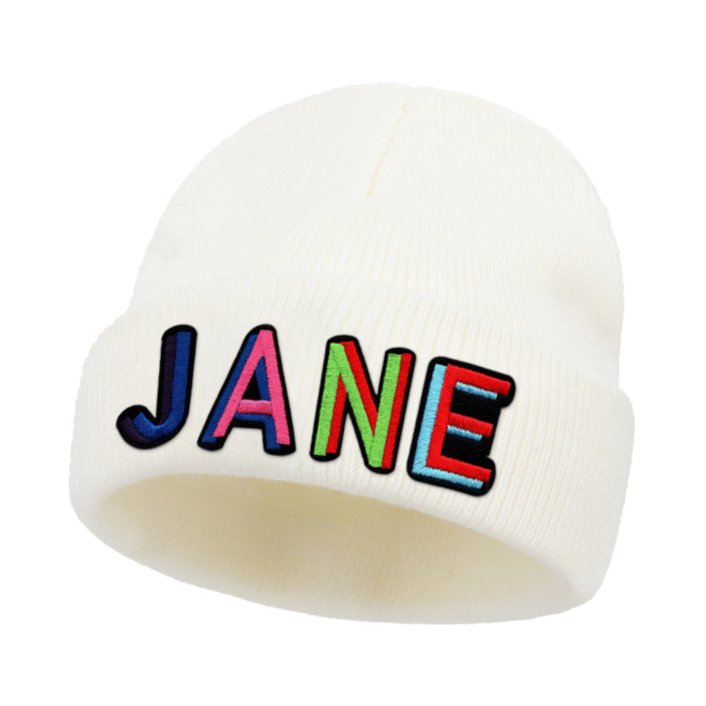 Personalized Colourful Funky Letter Patch Beanies For Kid & Adult | HSKid66