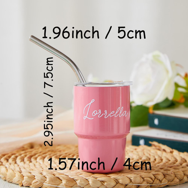 Personalised 3oz Stainless Steel Sippy Mini Tumbler | KidCup09