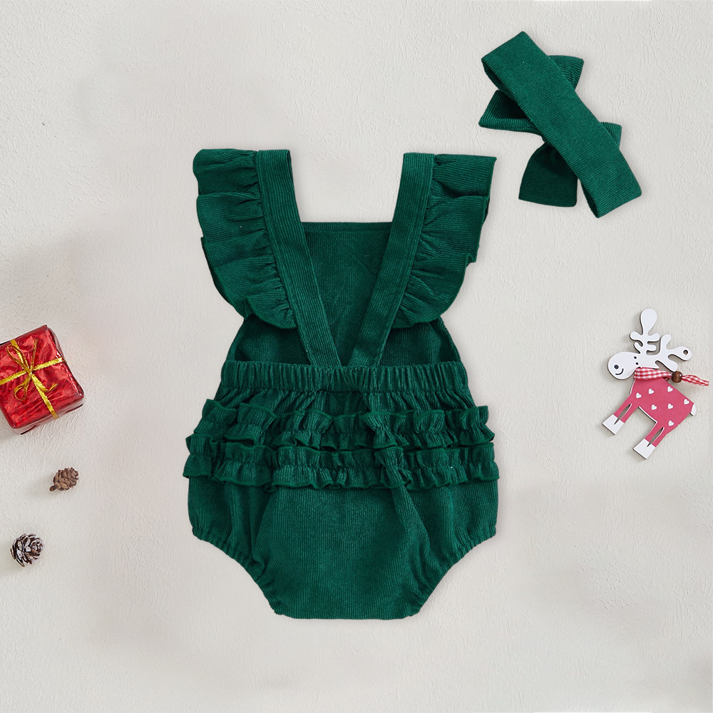 Personalized Baby Girl Reindeer Christmas Romper | MCGift181