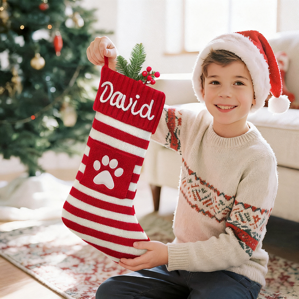 Personalized Hand Embroidered Christmas Decor Stocking | MCGift183