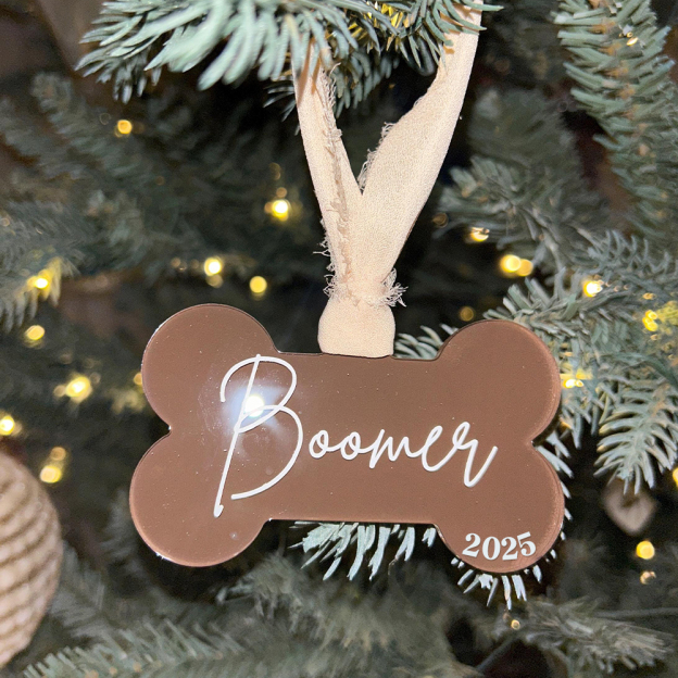 Personalized Pet Acrylic Christmas Bone Ornaments | MCGift184