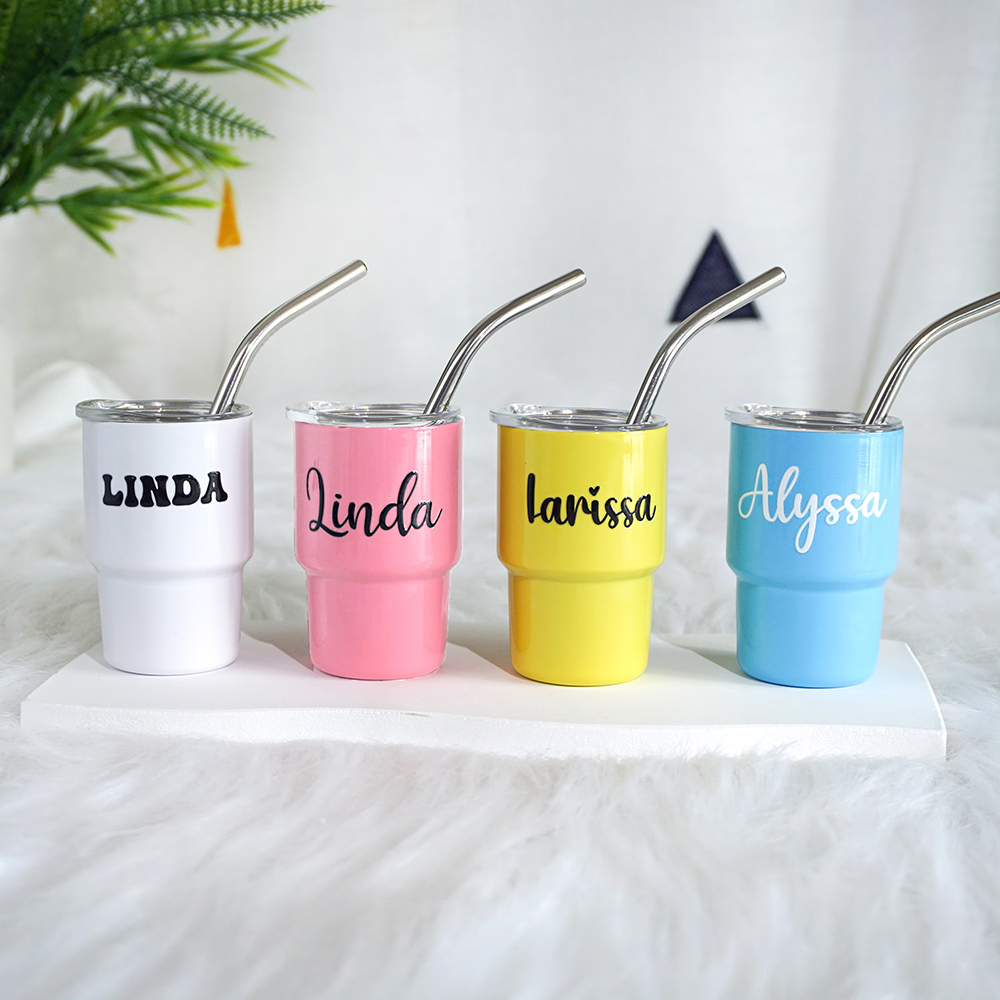 Personalised 3oz Stainless Steel Sippy Mini Tumbler | KidCup09