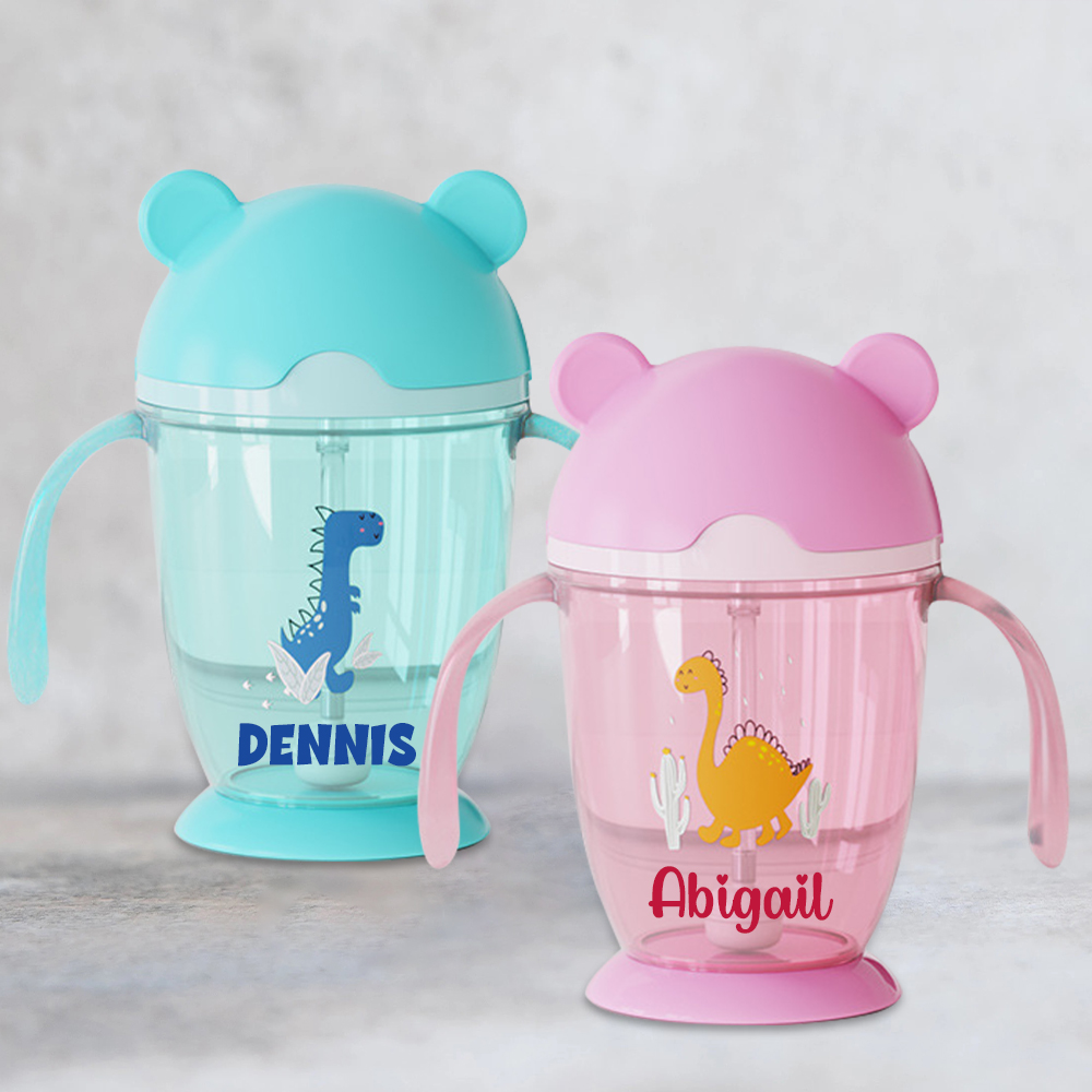 Personalized BPA Free 10oz Lovely Bear Water Bottle With Straw | YouBottle97