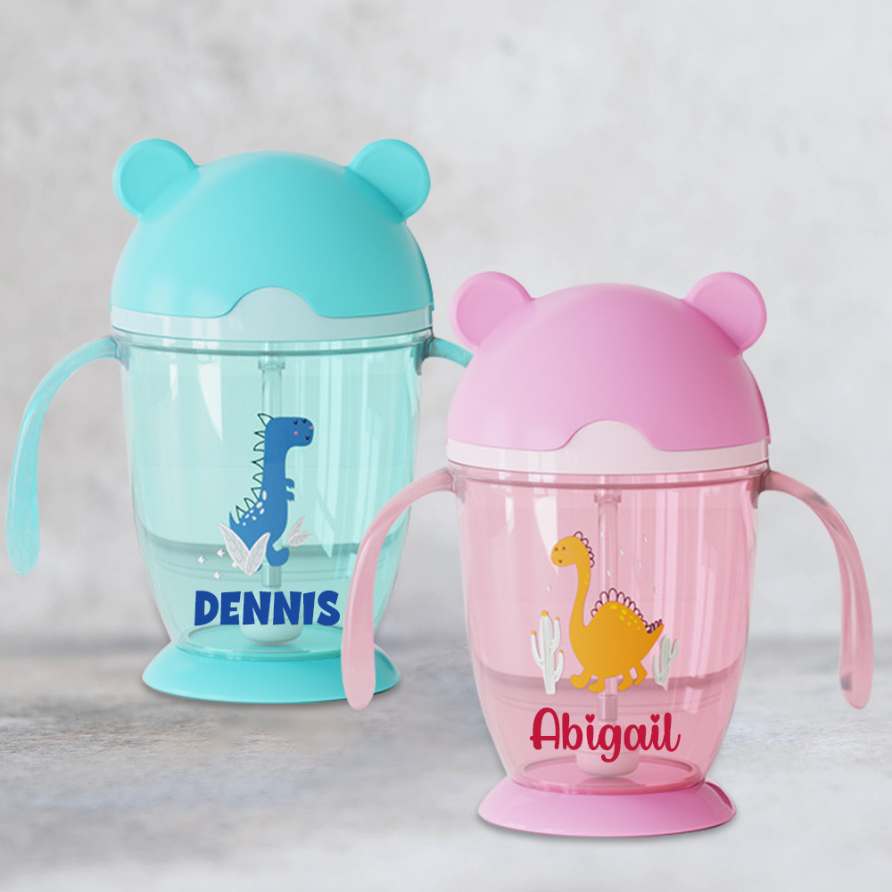 Personalized BPA Free 10oz Lovely Bear Water Bottle With Straw | YouBottle97