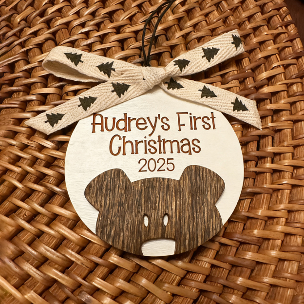 Personalized Wooden Baby's First Christmas Ornaments | MCGift187