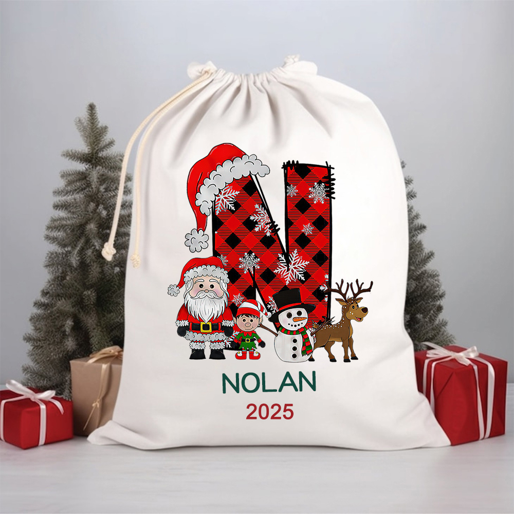 Personalized Name & Initial Christmas Gift Sack | MCGift61