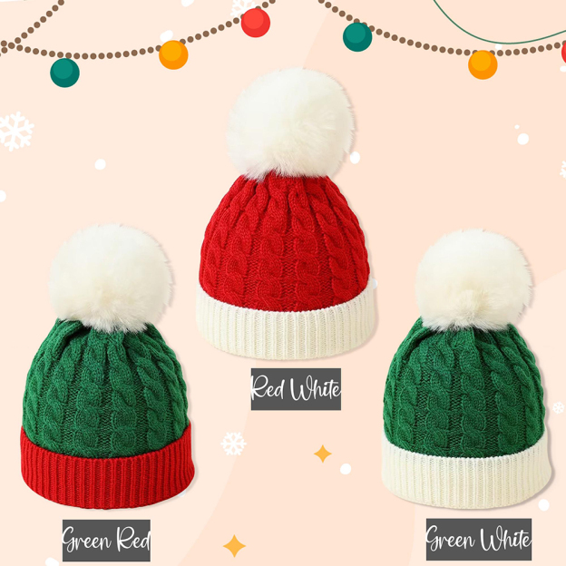 Personalized Hand Embroidery Christmas Pom Pom Hat | HSKid71