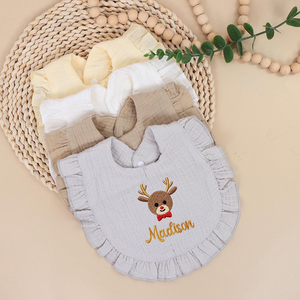 Personalized Embroidered Baby Christmas Bib | MCGift191