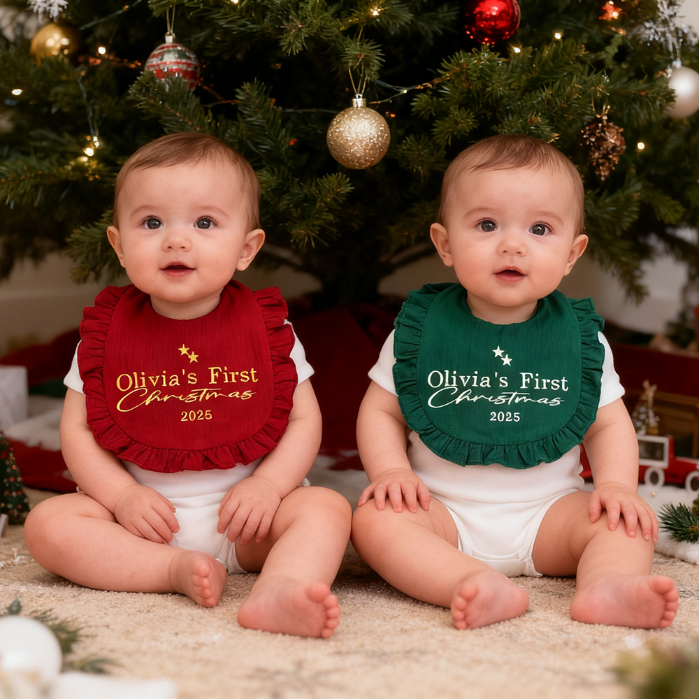 Personalized Embroidered Baby Christmas Bib | MCGift19101