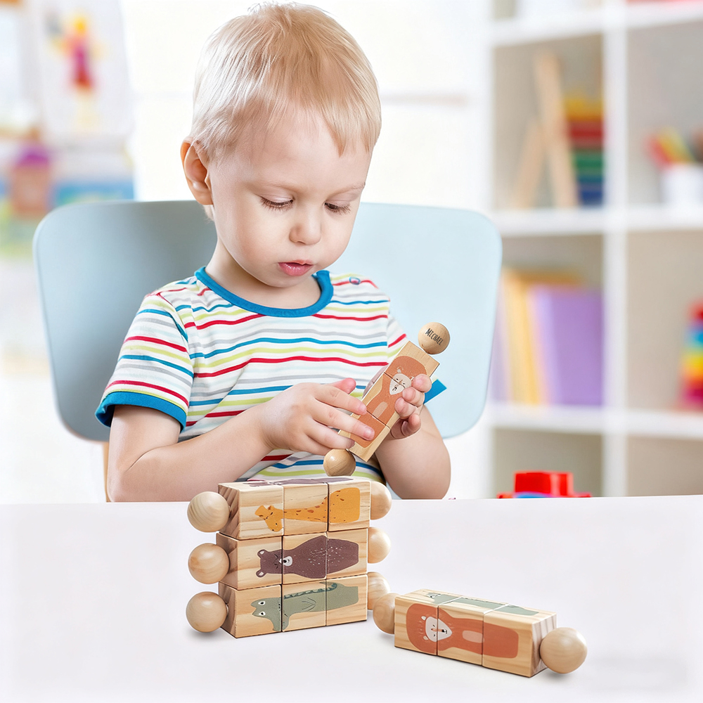 Personalized Wooden Multifunctional Rotating Animal Toy Rattle | CWToy160