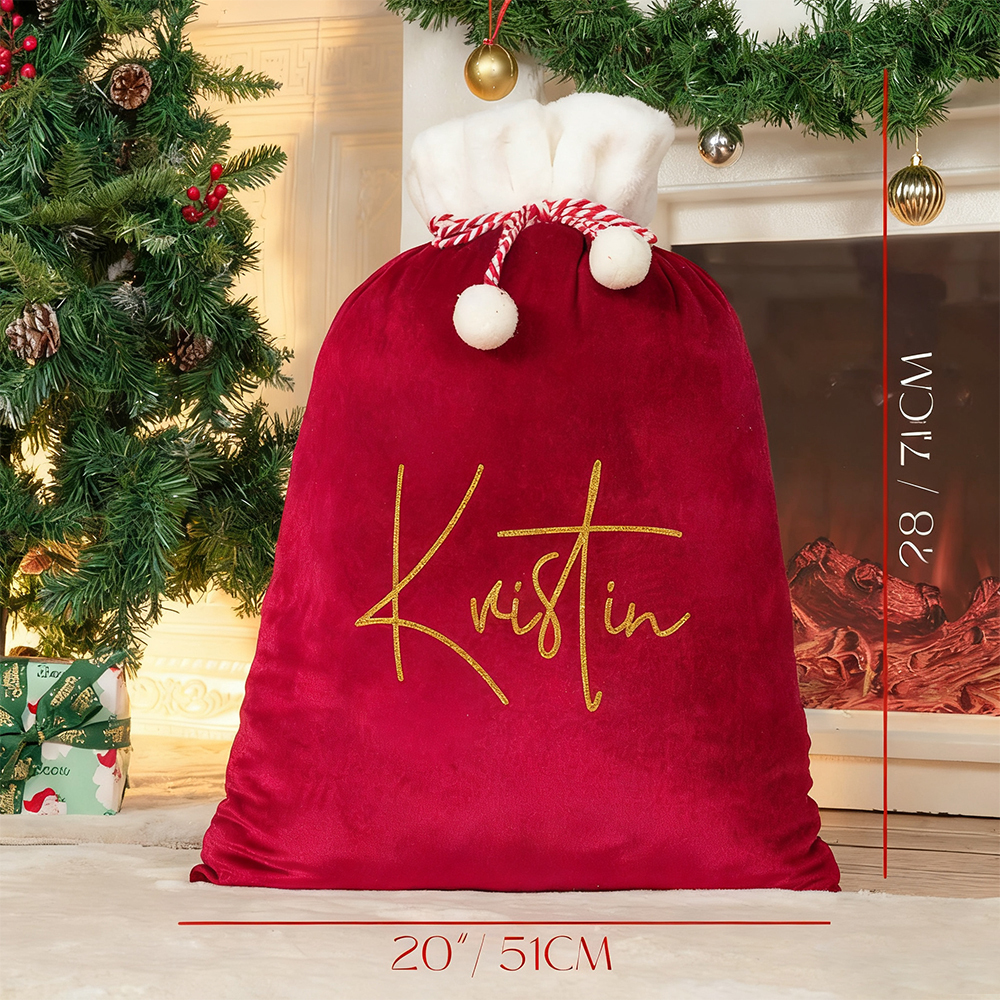 Personalized Large Christmas Velvet Santa Sack for Gifts | MCGift198