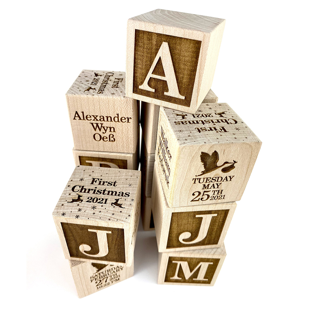 Personalized Wooden Baby First Christmas Block Ornament | MCGift200