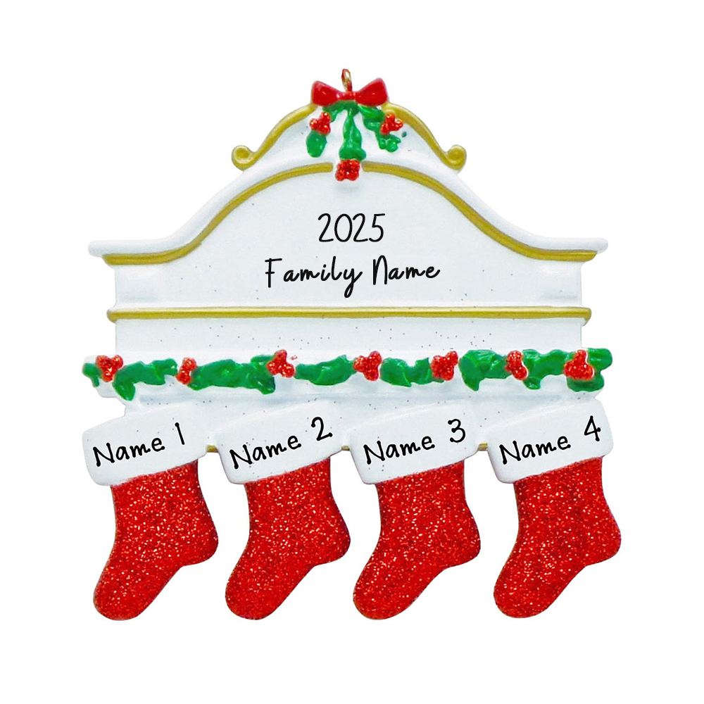 Personalised Stocking Family Christmas Ornament | MCGift204