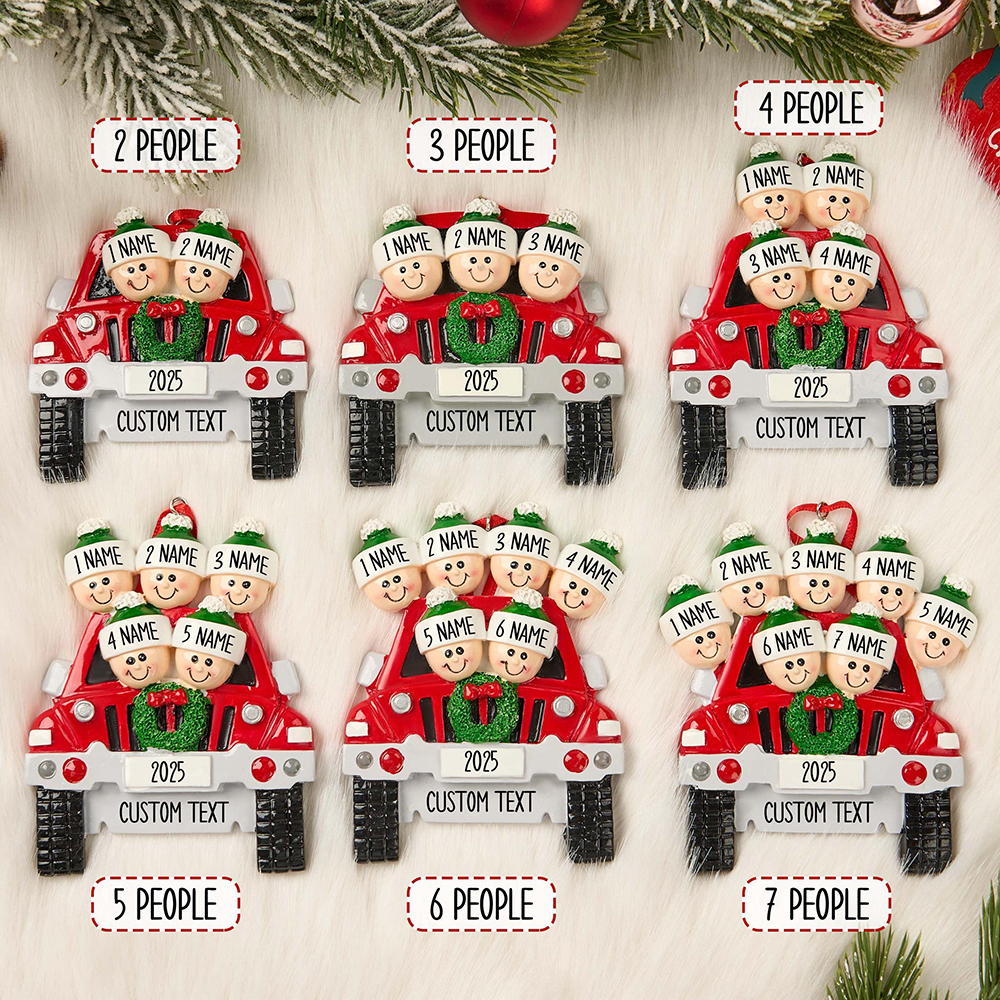 Personalised Car Family Christmas Ornament | MCGift206