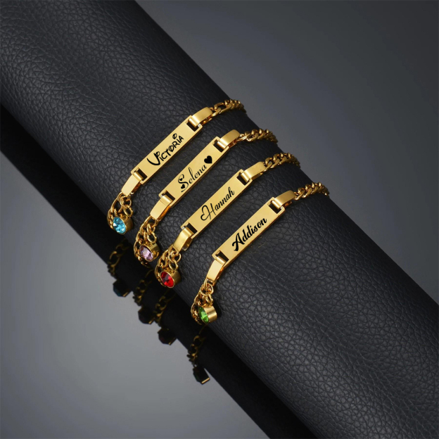 Personalized Baby Birthstone Bracelet | CWBeach338