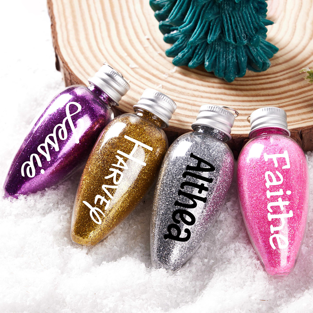Personalised Glitter Lightbulb Special Christmas Ornament | MCGift212