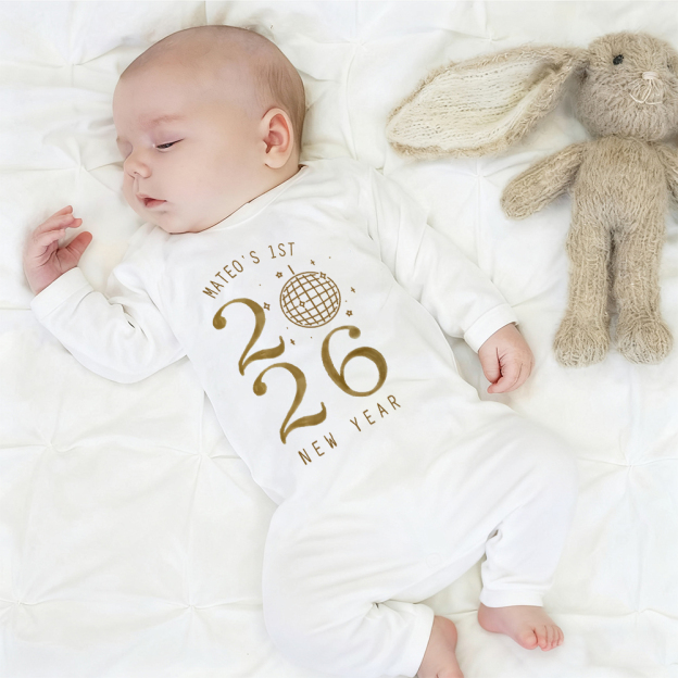 Personalized Baby 1st New Year Romper and Hat Set | CWBaby343