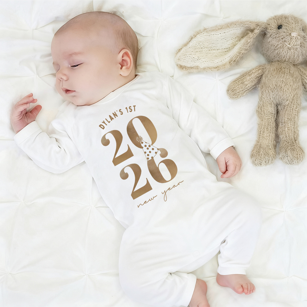 Personalized Baby 1st New Year Romper and Hat Set | CWBaby344
