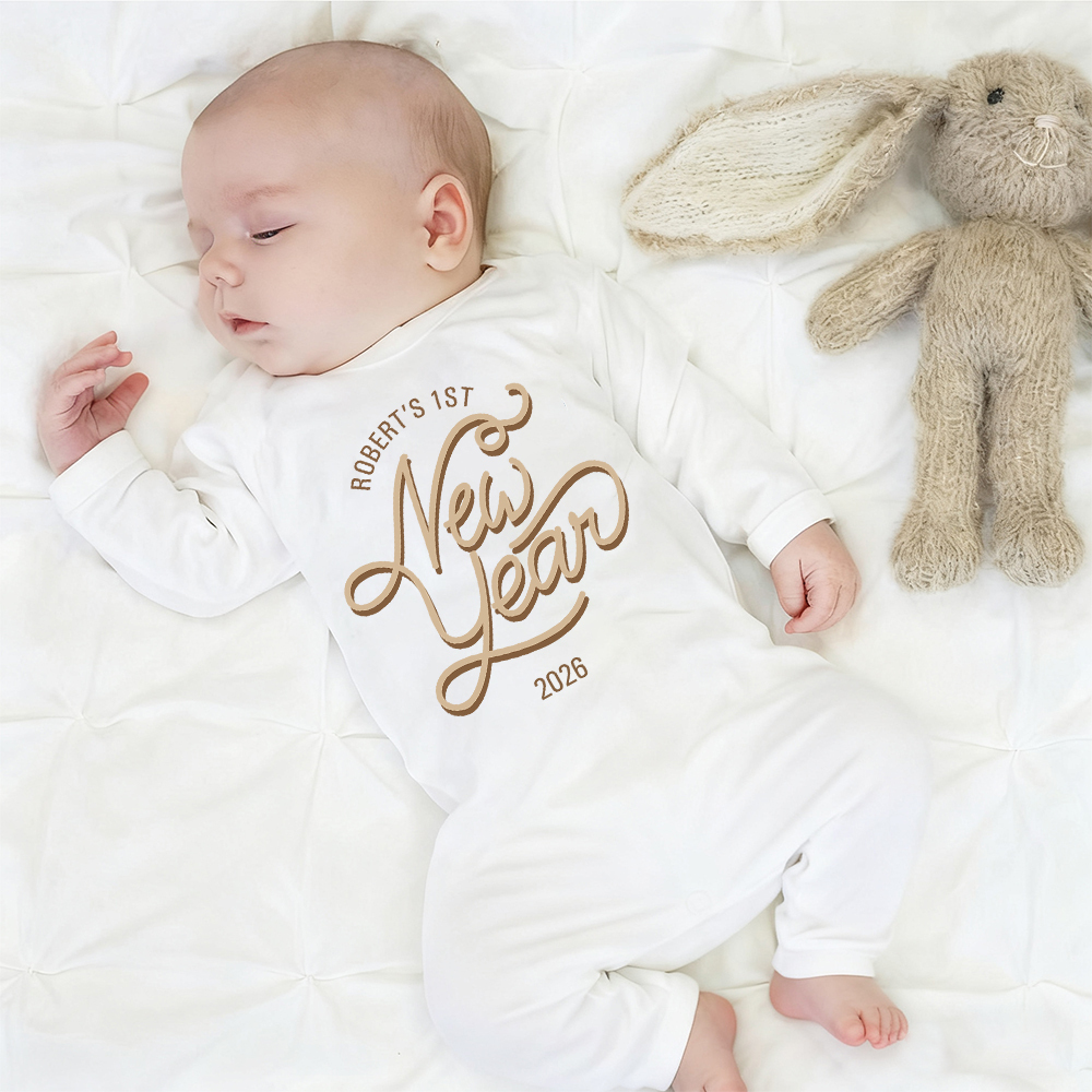 Personalized Baby 1st New Year Romper and Hat Set | CWBaby345