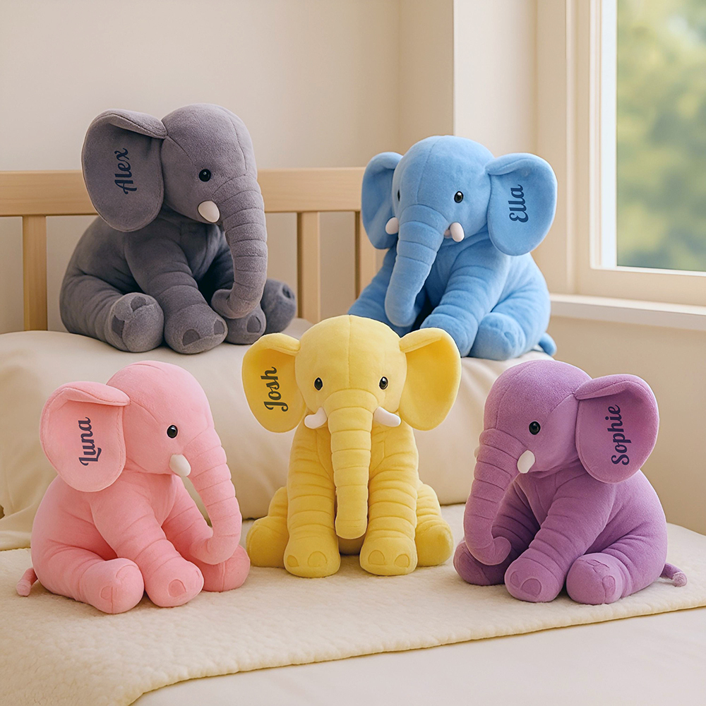 Personalized Cute Soft Stuffed Elephant Toy | CWToy165
