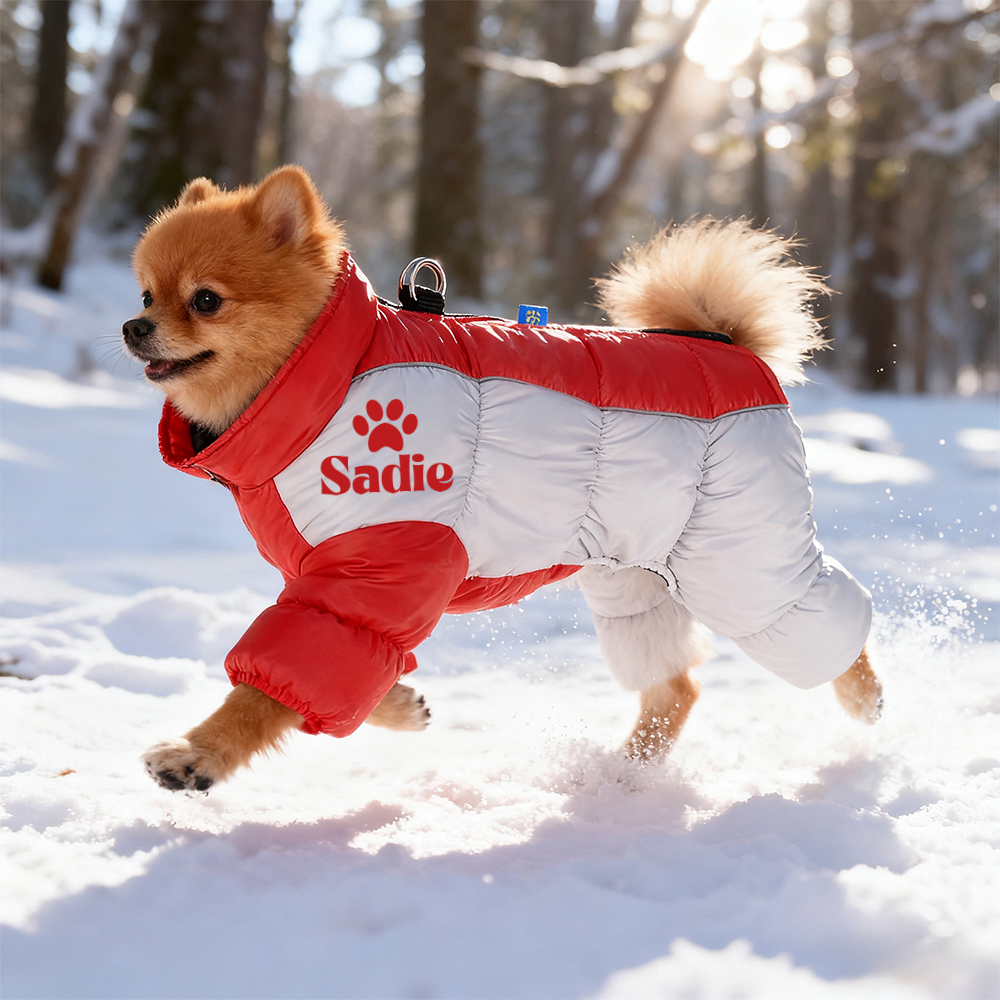 Personalized Pet Winter Warm Windproof Puffer Jacket | BKPet269