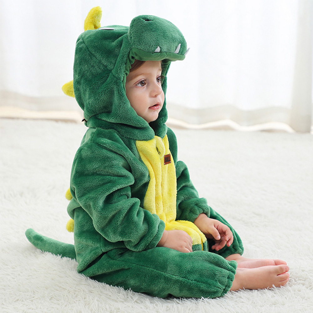 Personalized Leather Patch Baby Animal Romper | CWBaby362