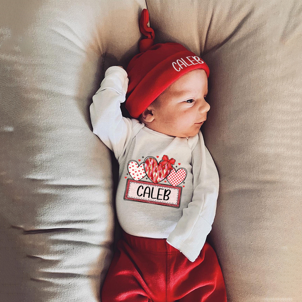 Personalized Baby 1st Valentines Day Outfit Set | CWBaby371