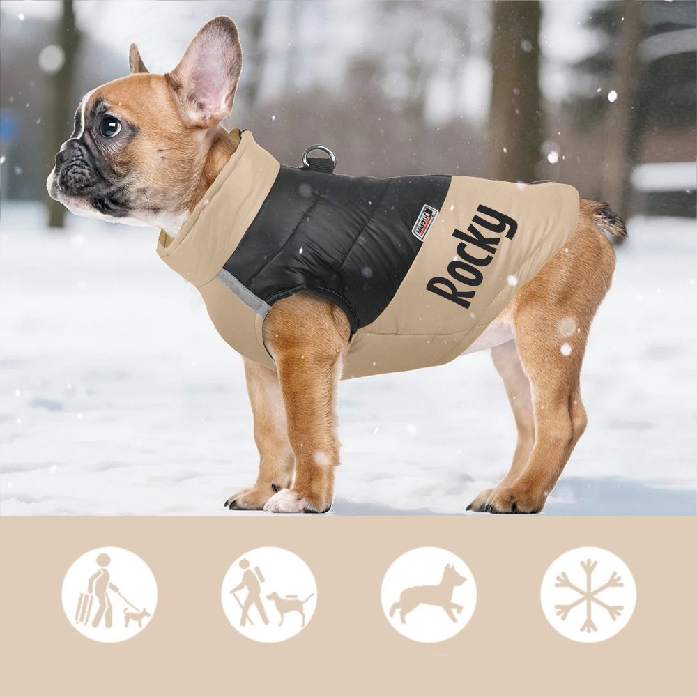Personalized Pet Winter Warm Reflective Safety Puffer Vest | BKPet277