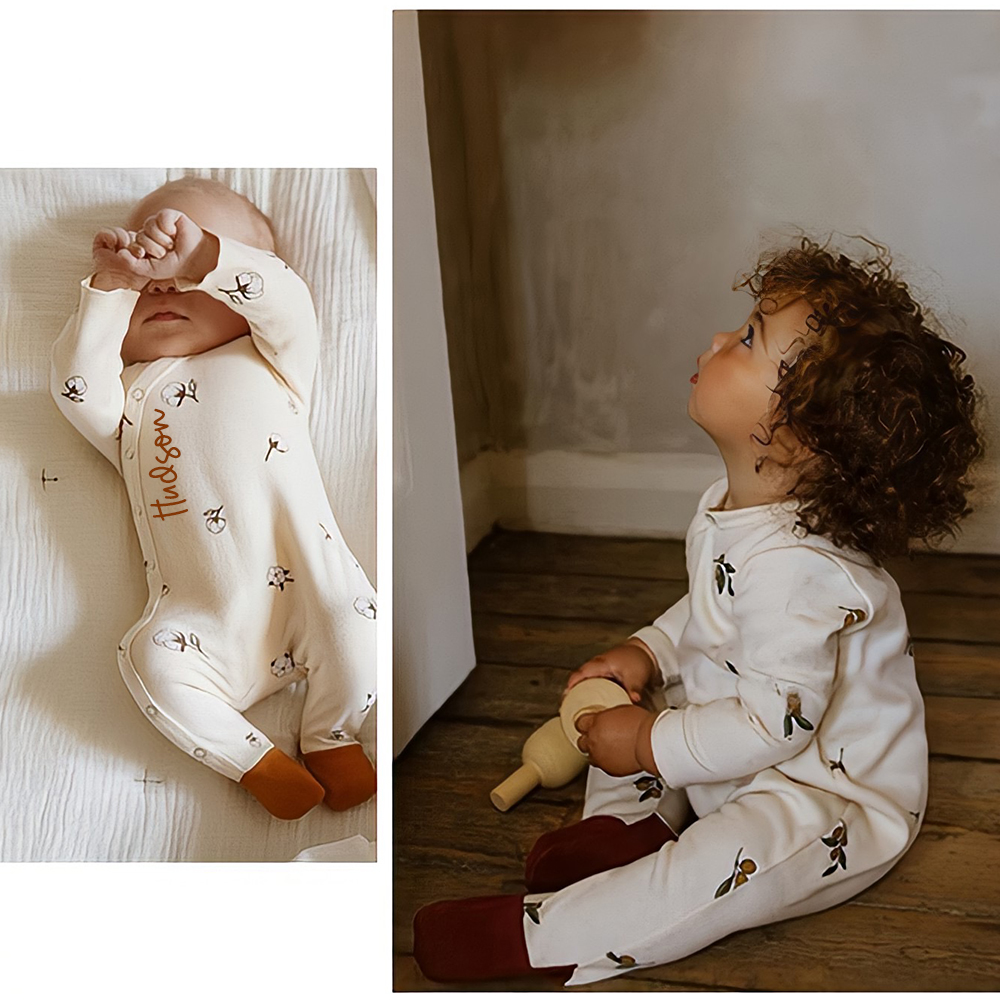 Personalized Baby Organic Soft Cotton Romper | CWBaby378