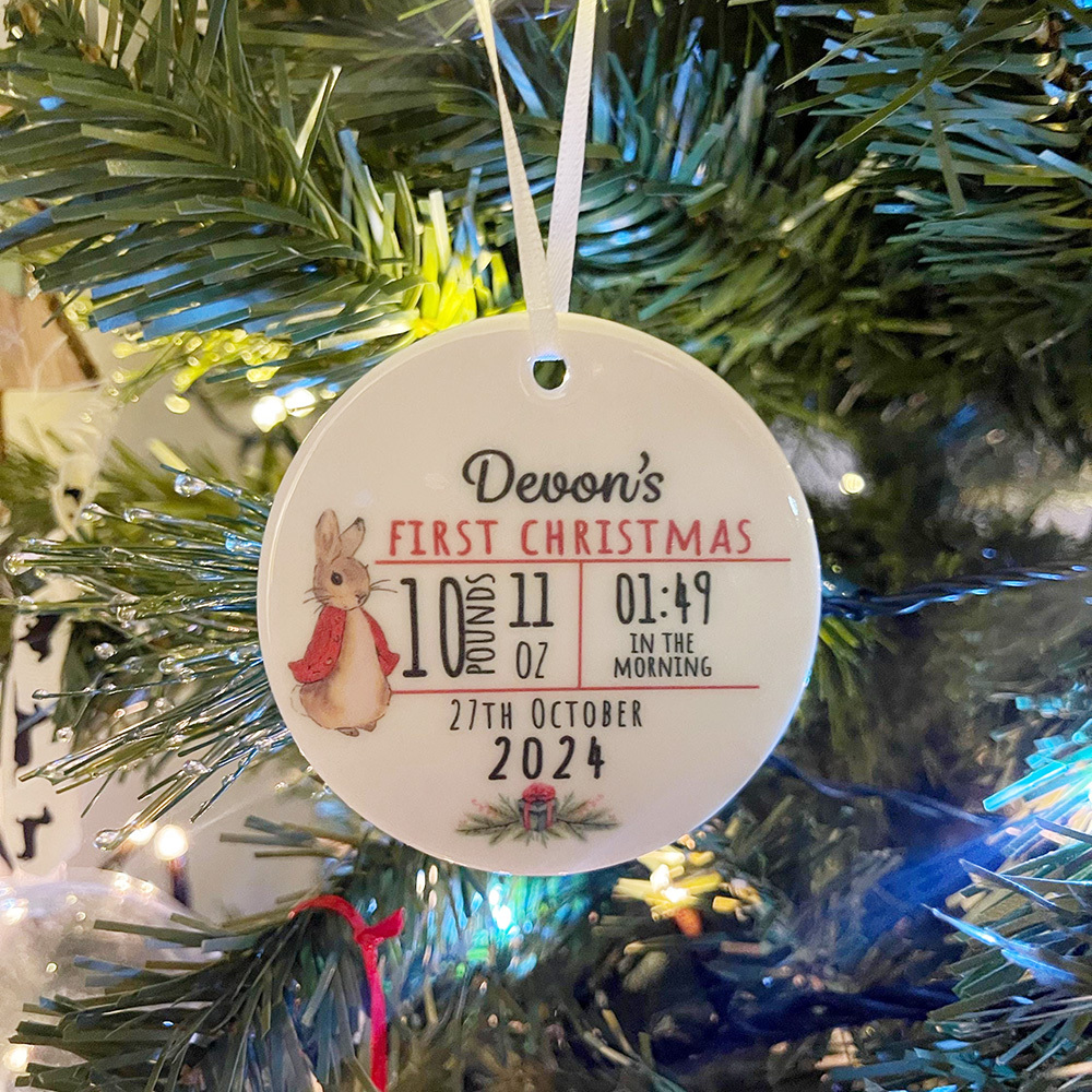 Personalized Baby First Christmas Ceramic Ornament | CWBaby378