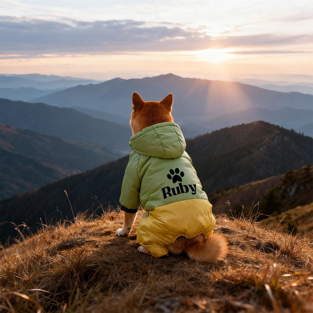 Personalized Pet Winter Warm Windproof Puffer Jacket | BKPet286