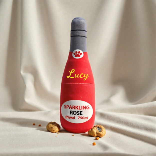 Personalized Pet Durable Wine Bottles Squeaky Toy | BKPet291