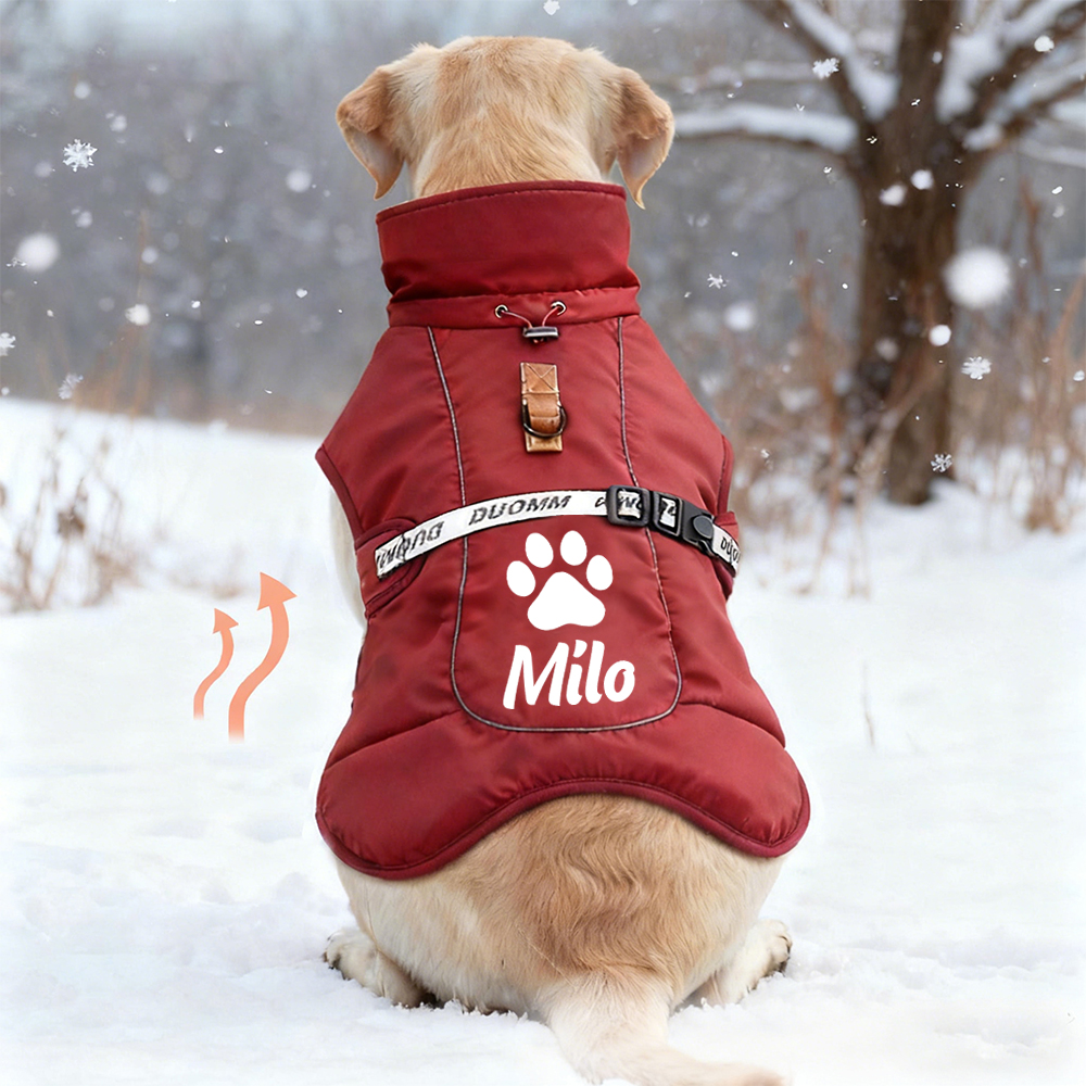 Personalized Pet Winter Warm Reflective Safety Puffer Vest | BKPet302