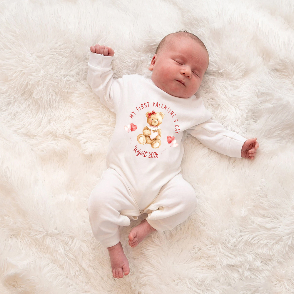 Personalized Baby First Valentine Romper and Hat Set | ValGift05