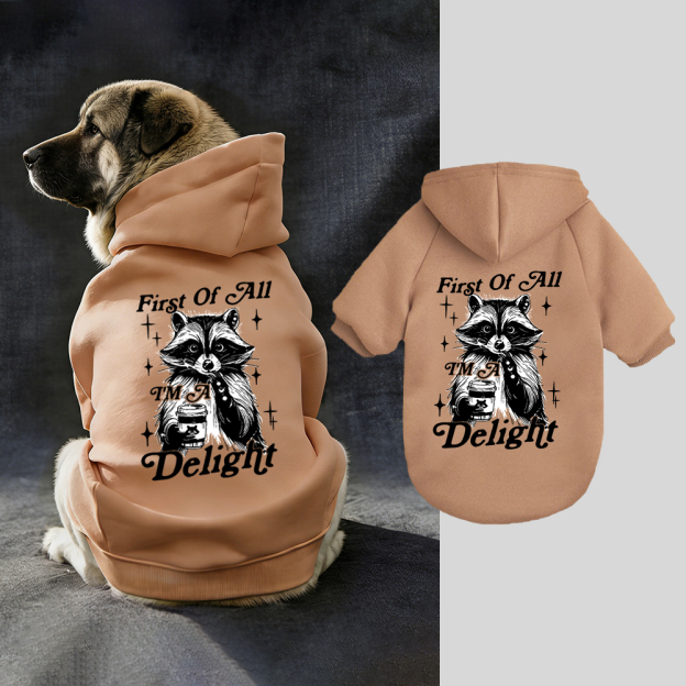 FIRST OF ALL I'M A DELIGHT Puppy Hoodie | BKPet321