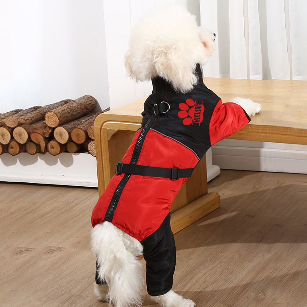 Personalized Pet Winter Warm Windproof Puffer Jacket | BKPet345