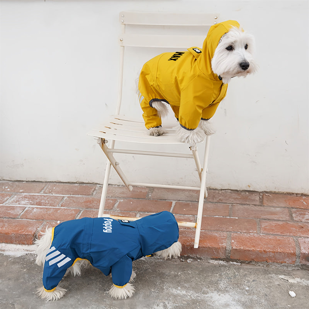 Personalized Pet Waterproop Raincoat with Hood | BKPet346
