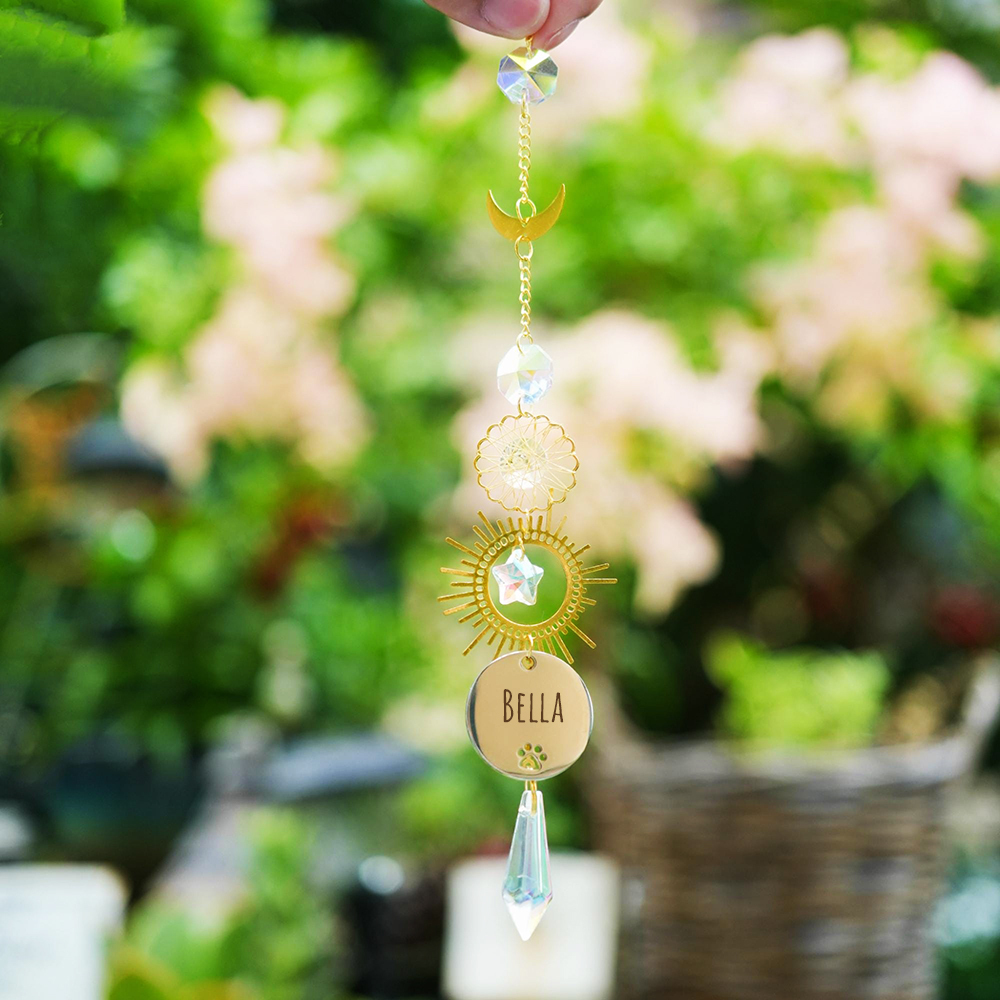 Personalized Pet Memorial Suncatcher Hanging Rainbow Bridge | BKPet363