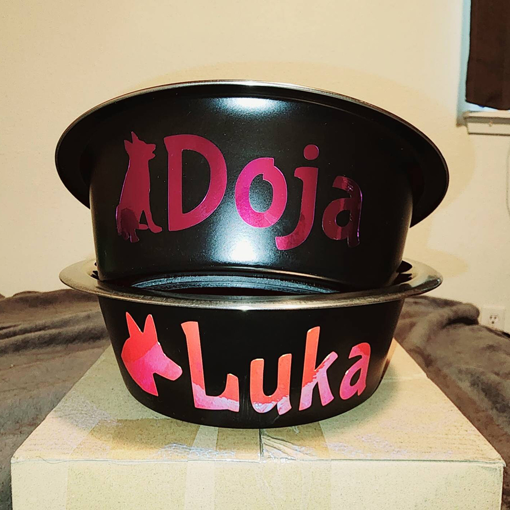 Personalized Pet Stainless Steel Anti-slip Food Bowl | BKPet36801