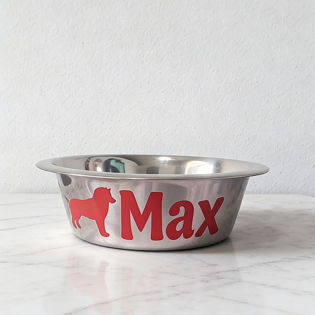 Personalized Pet Stainless Steel Anti-slip Food Bowl | BKPet382