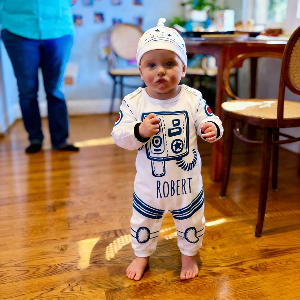 Personalized Baby Space Suit and Hat Set | CWBaby401