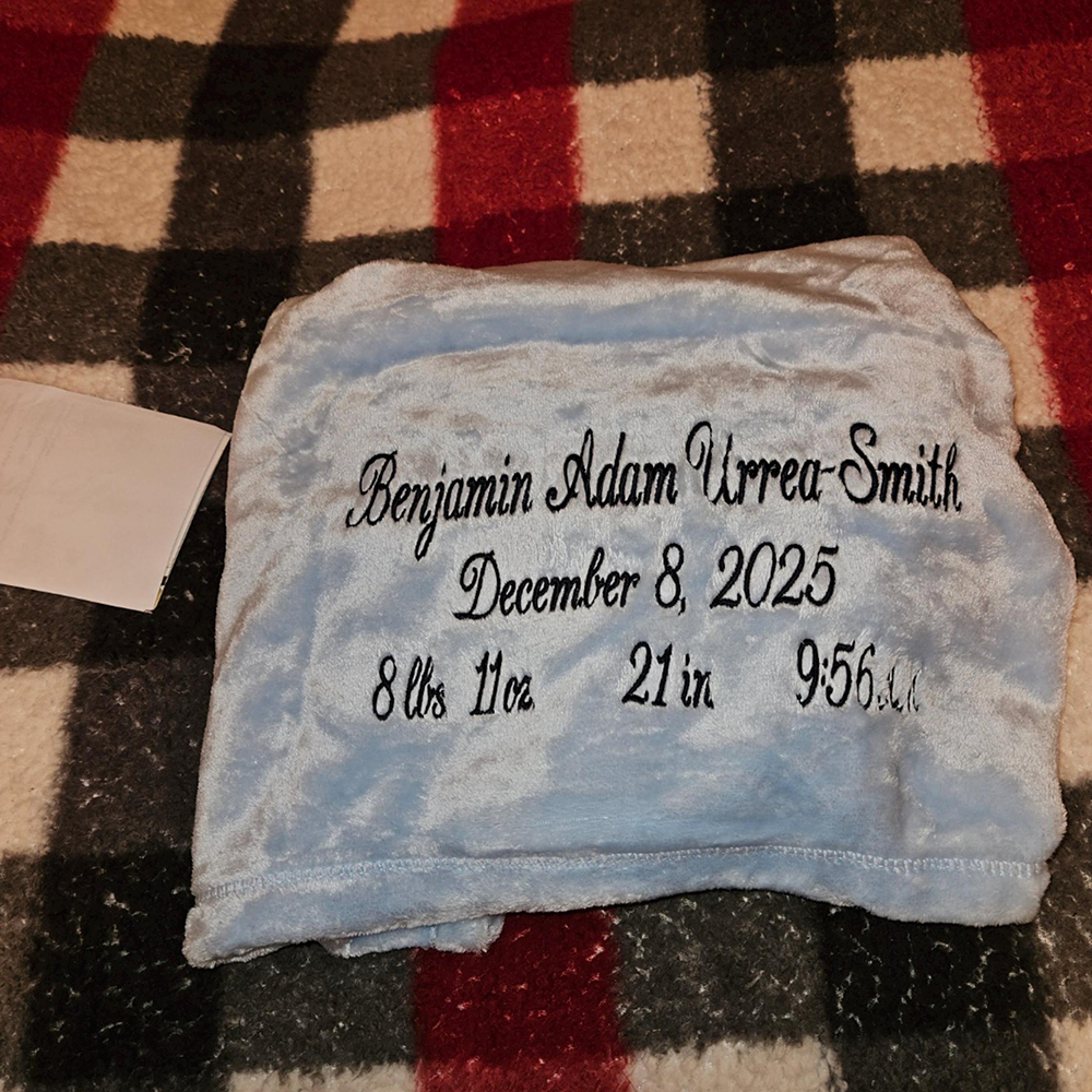 Personalized Embroidery Warm Birth Announcement Baby Blanket | CWBaby398